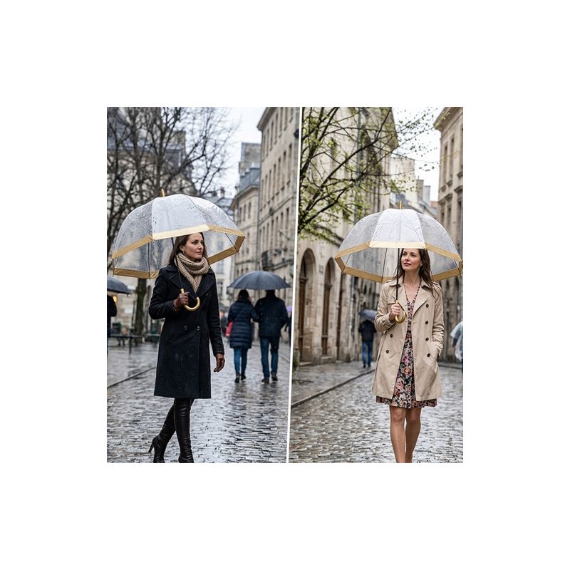 Parapluie transparent gold Fulton