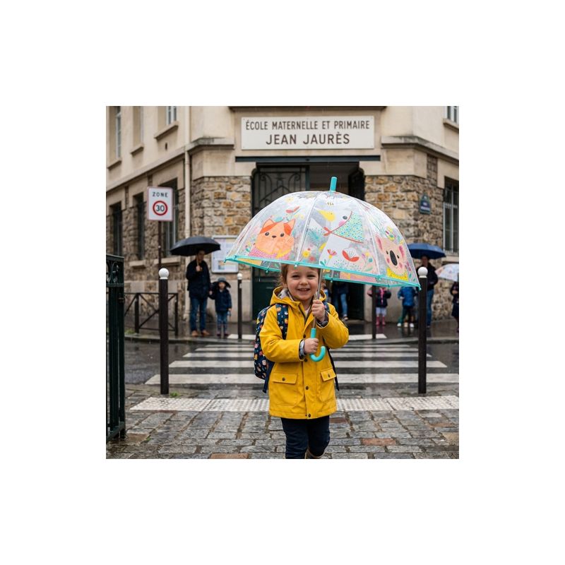 Parapluie cloche enfant transparent rigolo