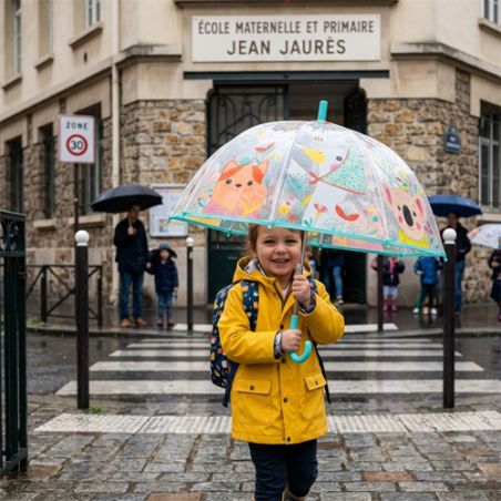 Parapluie cloche enfant transparent rigolo
