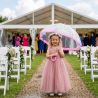 Parapluie enfant cloche transparent bordure rose