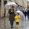 Parapluie enfant cloche transparent bordure argent