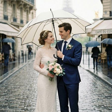 Parapluie Pierre Cardin Sunflowers blanc