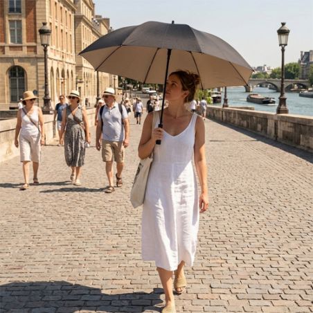 Grand parapluie anti UV ultra léger noir