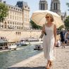 Ombrelle pliante coton écru de luxe