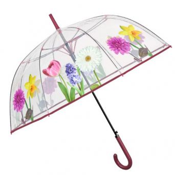 Parapluie cloche transparent fleurs