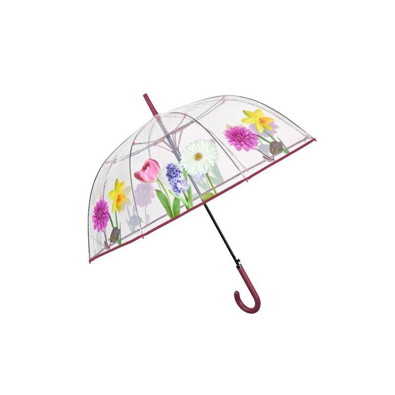 Parapluie cloche transparent fleurs