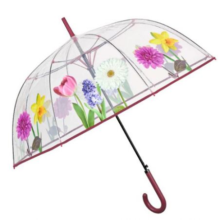 Parapluie cloche transparent fleurs