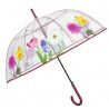 Parapluie cloche transparent fleurs