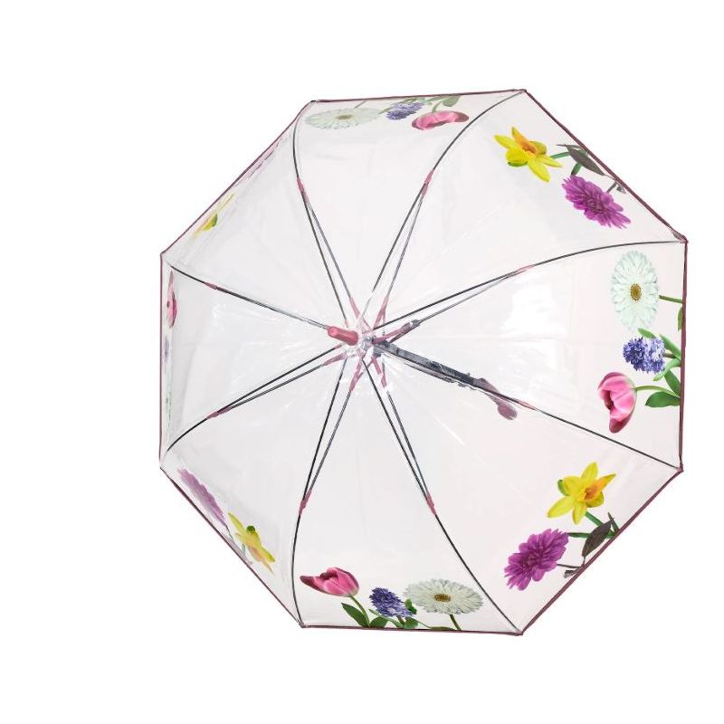 Parapluie cloche transparent fleurs