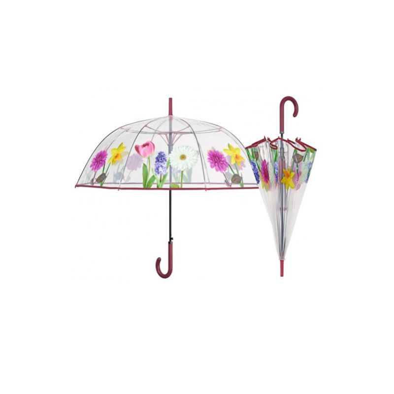 Parapluie cloche transparent fleurs