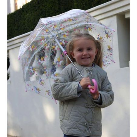 Parapluie transparent enfant motif licornes