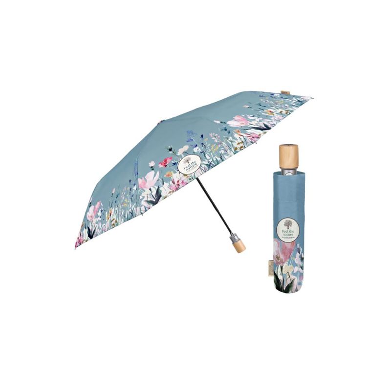 Parapluie pliant écologique fleurs de printemps