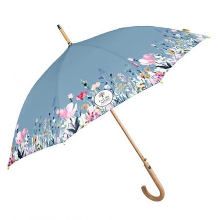 Parapluie canne écologique motif tulipes ouverture automatique