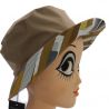 Chapeau de pluie beige revers bayadére