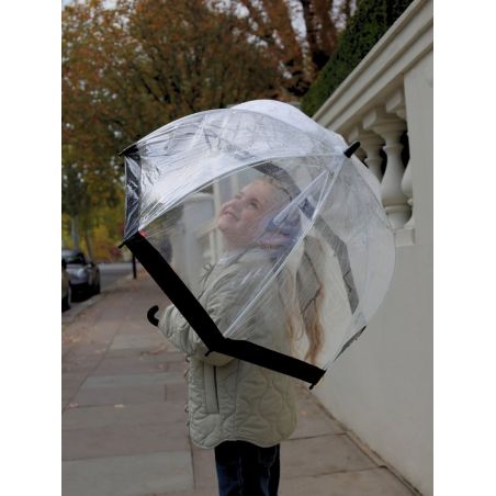 Parapluie transparent enfant liseré noir 