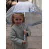 Parapluie enfant cloche transparent bordure argent