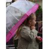 Parapluie enfant cloche transparent bordure rose