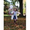 Parapluie enfant cloche transparent bordure rose