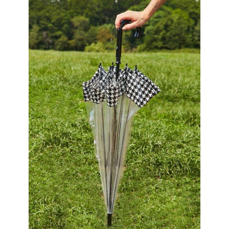 Parapluie cloche transparent anglais pied de poule
