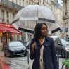 Parapluie cloche transparent damier noir et blanc