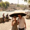 Parapluie golf anti UV upf50 beige