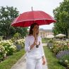 Parapluie canne haut de gamme rouge liseret tricolore