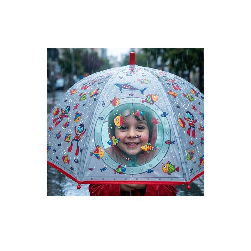 Parapluie cloche pour enfant sous marin