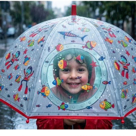 Parapluie cloche pour enfant sous marin
