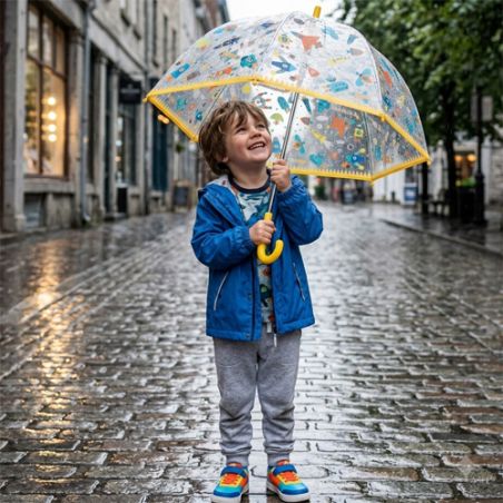 Parapluie cloche transparent fusées