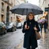Parapluie canne marinière gris fabrication française