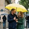 Parapluie canne marinière jaune fabrication française