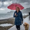 Parapluie canne marinière rouge fabrication française