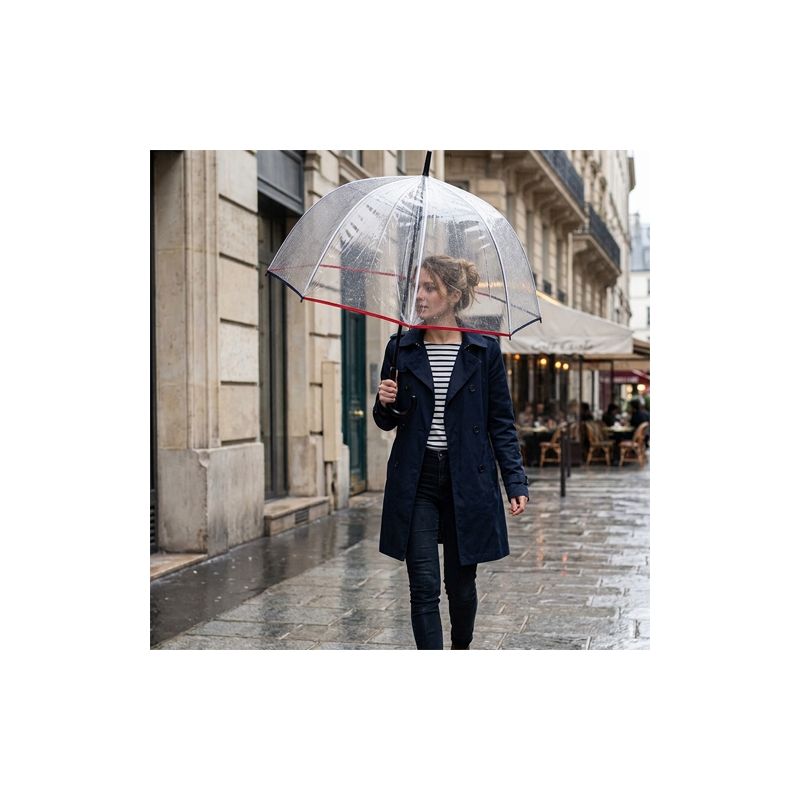 Parapluie canne transparent le Tricolore