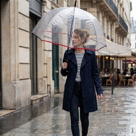Parapluie canne transparent le Tricolore