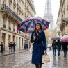 Parapluie canne Tour Eiffel bleue