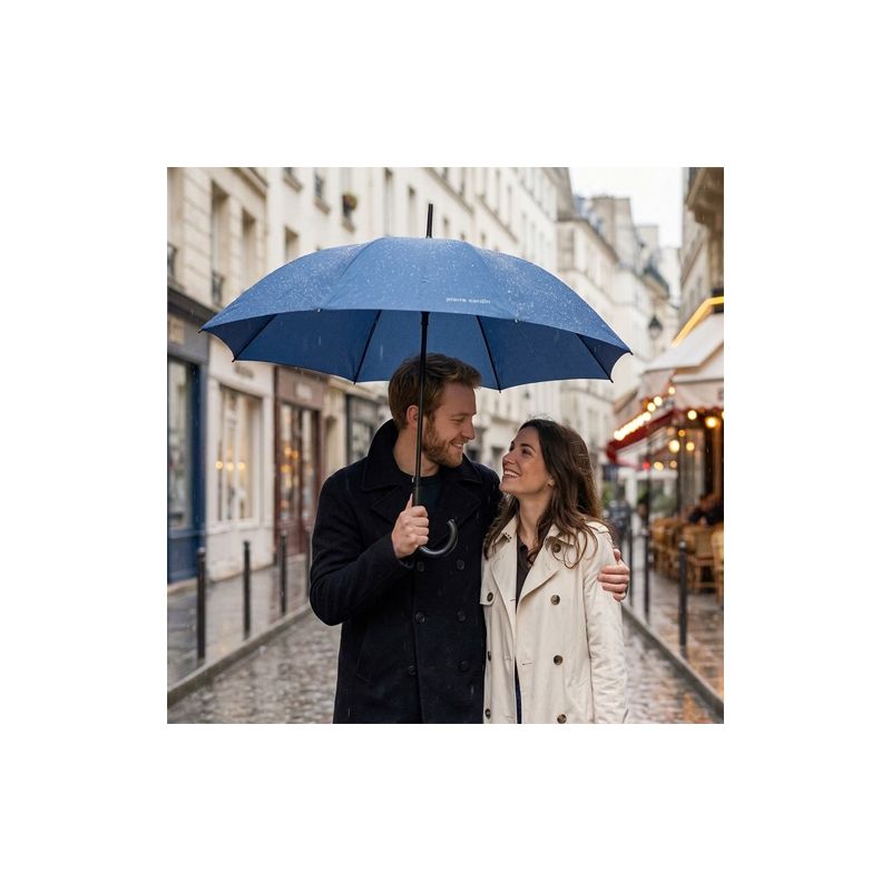 Parapluie long bleu jeans Pierre Cardin