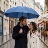 Parapluie long bleu jeans Pierre Cardin