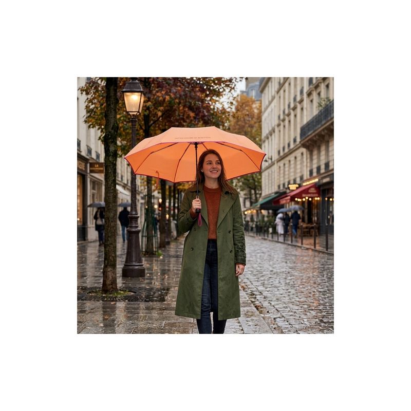 Parapluie automatique pliant orange Benetton