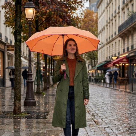 Parapluie automatique pliant orange Benetton