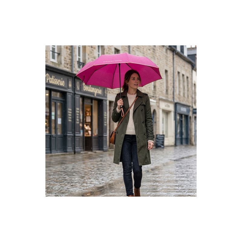 Parapluie automatique pliant fuchsia Benetton 