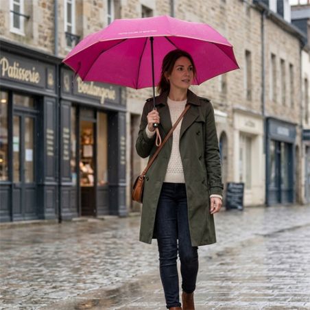 Parapluie automatique pliant fuchsia Benetton 