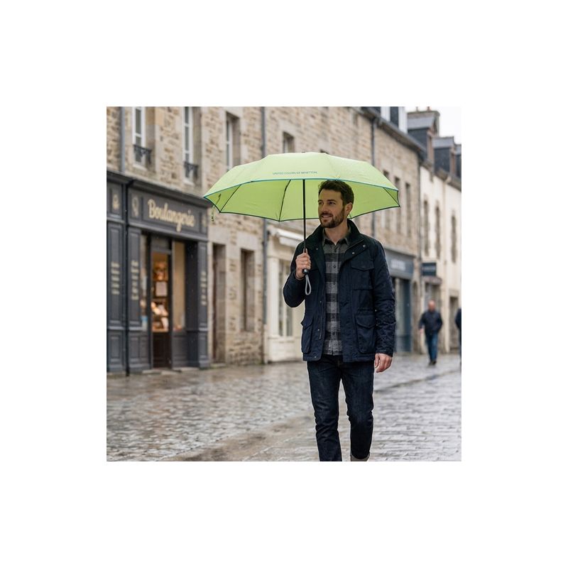 Parapluie pliant automatique vert clair Benetton