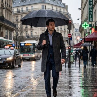 Parapluie semi-golf droit Esprit automatique noir 