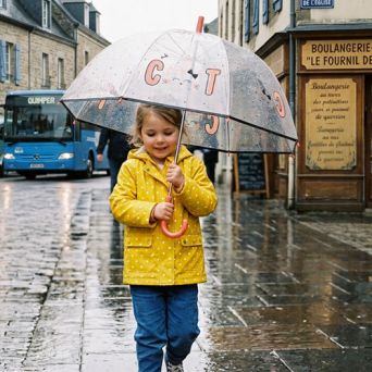 Parapluie enfant transparent Minou chaton