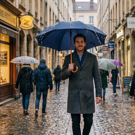 Parapluie bleu marine 10 baleines pour homme