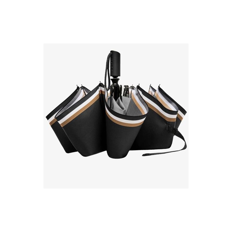 Parapluie pliant solide noir HUGO BOSS