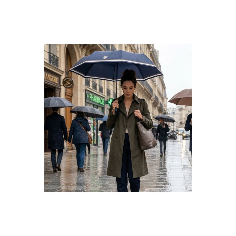 Parapluie pliant solide bleu marine HUGO BOSS