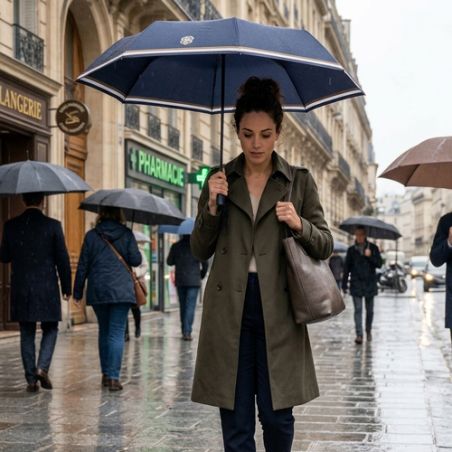 Parapluie pliant solide bleu marine HUGO BOSS