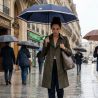 Parapluie pliant solide bleu marine HUGO BOSS