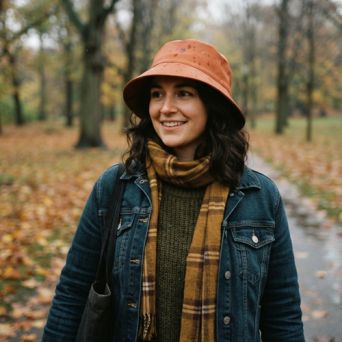 Chapeau de pluie terracotta pour femme